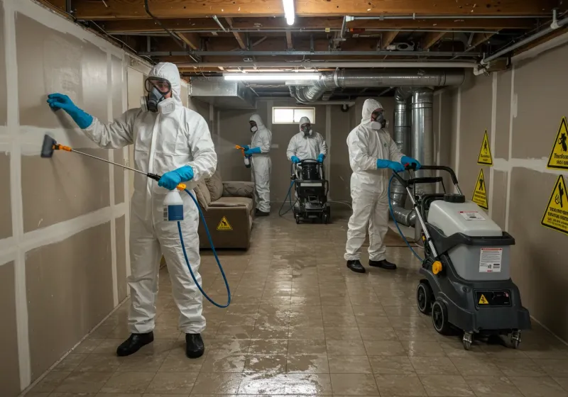 Basement Moisture Removal and Structural Drying process in Champlin, MN